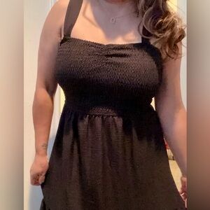 NWT black maxi tiered dress straps not adjustable